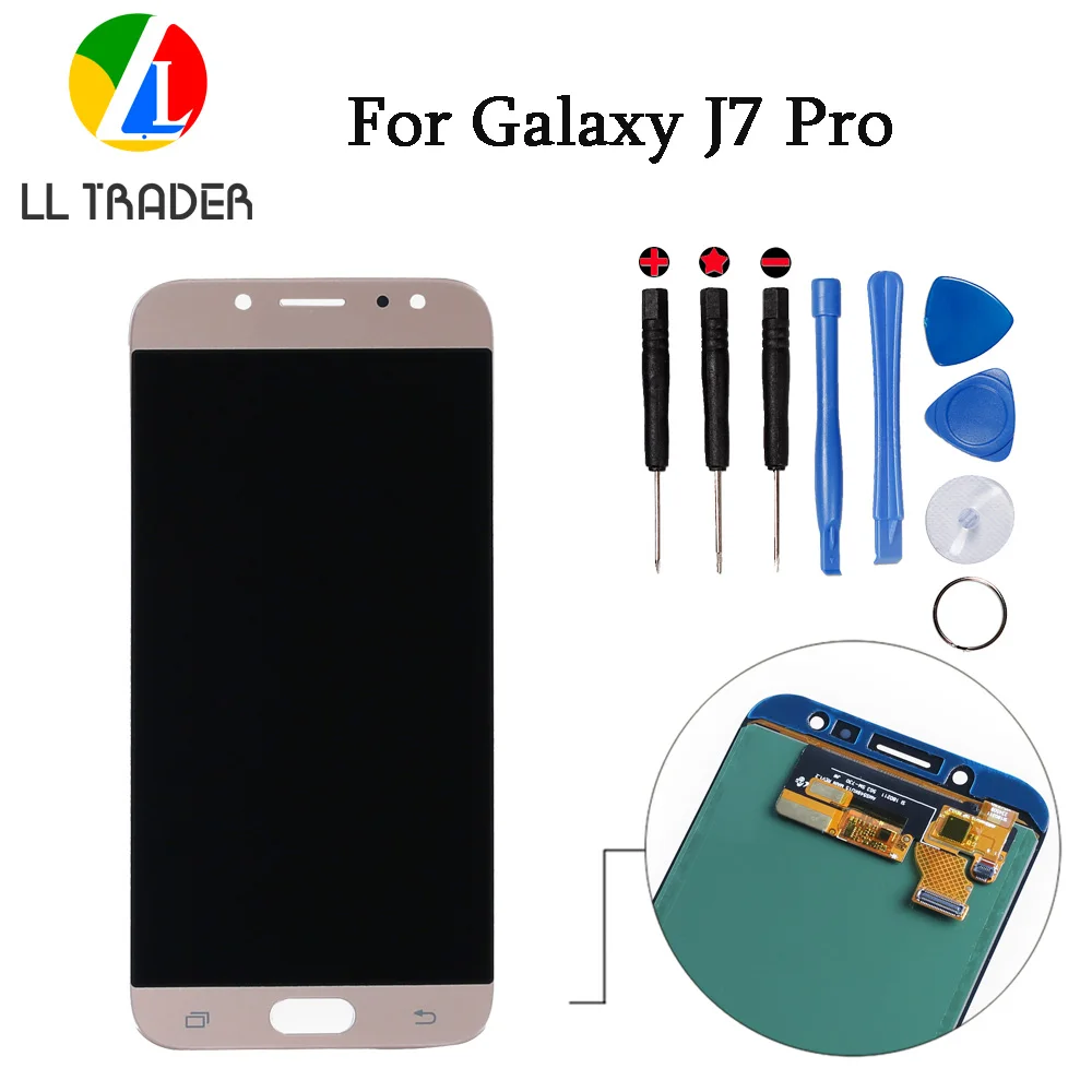 

LL TRADER For Samsung Galaxy J7 Pro LCD Screen Display Replacement J7 Pro J730 Touch Adjust Brightness Assembly Digitizer+Tools
