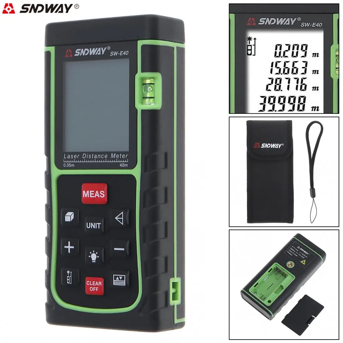 

New 40M Multi-function Laser Distance Meter with Level Instrument and Backlight Support Single Distance and Continuous Measuring