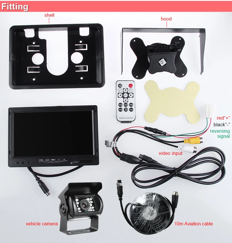 Цветной TFT 7 дюймов LCD12V автомобильный монитор заднего вида монитор With2 Каналы видео Вход для DVD/VCD/заднего камера