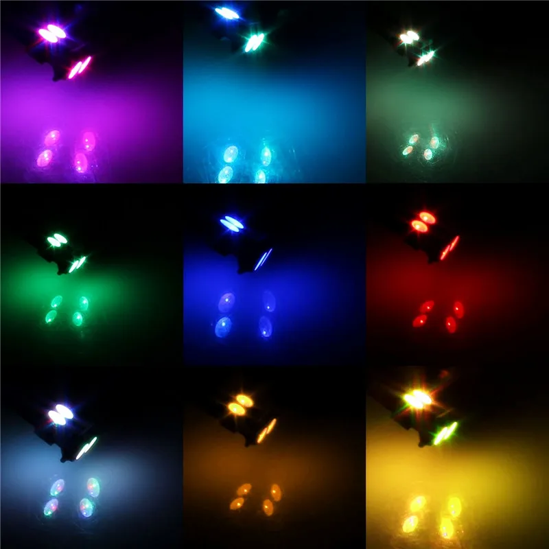 T10 194 168 W5W Wedge Bulbs RGB Multi Colors Changing 5050 LED Light Strobe Flash 16 Colors With Remote Control.6
