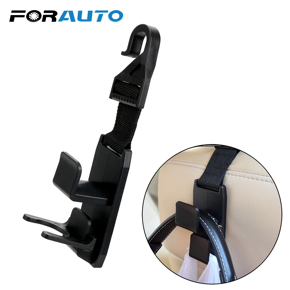 

FORAUTO Car Seat Back Hooks Auto Fastener Clip For Bags Purse Cloth Grocery Car Hanger Hooks Headrest Holder Stowing Tidying