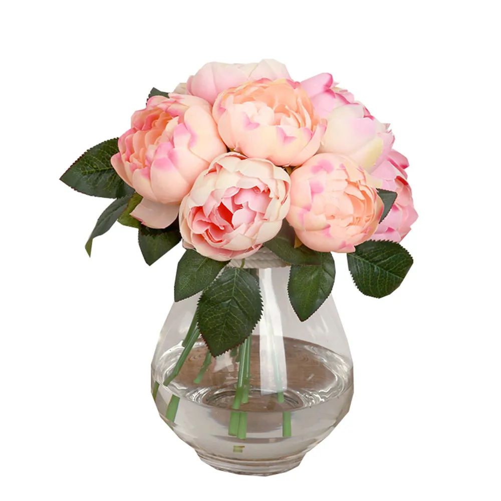 1 Bouquet 6 Tetes Artificielle Pivoine Soie Fleur Feuille Maison Anniversaire Mariage Anniversaire Fete Decorations 523 Aliexpress