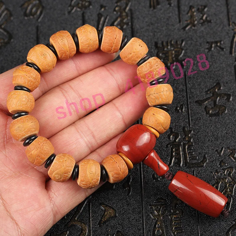 

Natural Tibetan Nepali red skin small phoenix eye Bodhisattva single circle beads hand string, natural material craft accessorie