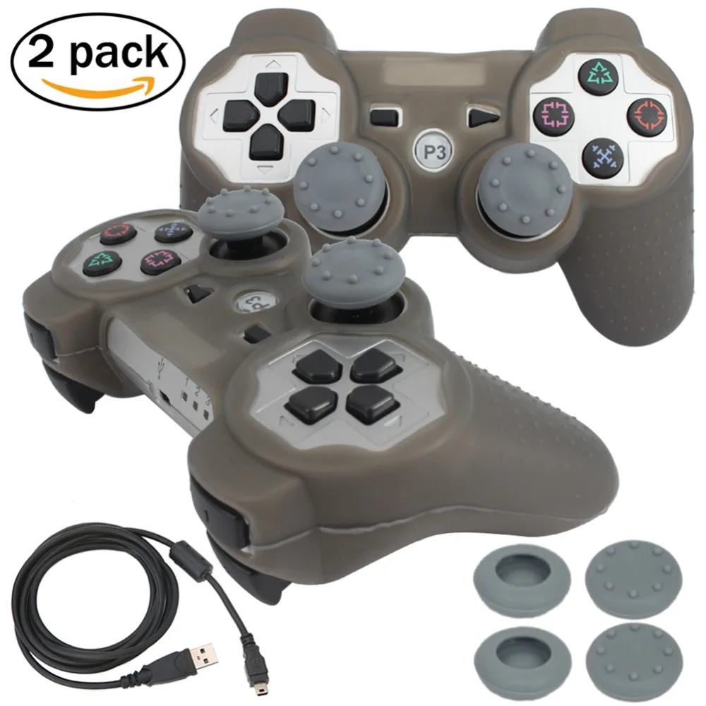 Blueloong 2 шт. или серебряного Цвет Беспроводной bluetooth-джойстик игрового контроллера геймпад для Playstation 3 PS3 контроллер