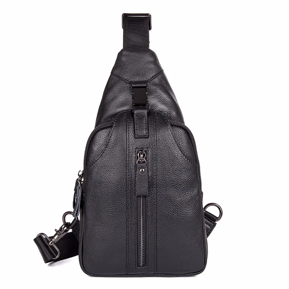 

J.M.D Genuine Cow Leather Mens Chest Bag Cross Body Bag Small Bag For Man 4007-