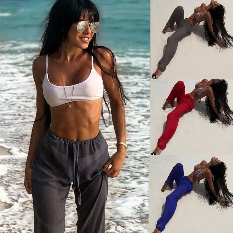 

GLANE Women Casual Pants Summer Beach Leg Yoga Slim Baggy Loose Trousers