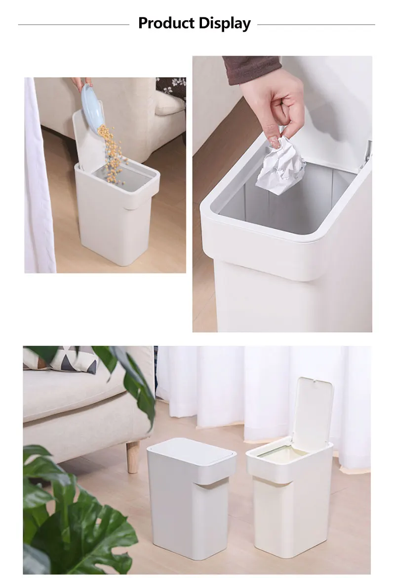 8л пресс прямоугольная мусорная корзина для хранения мусора пуля откидная крышка ванная комната санитарное ведро кухня трещина мусорное ведро с ручкой