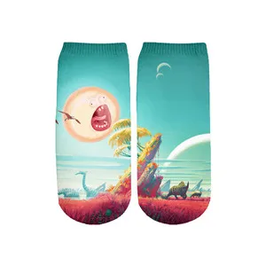 PLstar Cosmos, носки Рика и Морти, носки с 3D принтом для женщин/мужчин/мальчиков/девочек, забавные короткие носки на лето и осень, RC-04 - Цвет: 10