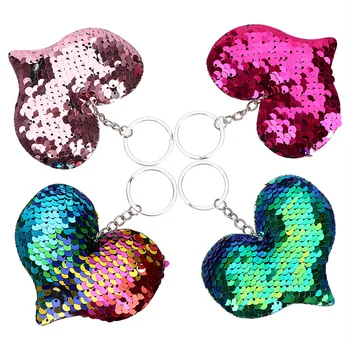 

LEEPEE Auto Keyring Glitter Key Ring Car Keychain Women Purse Pendant Heart Sequin Key Chain Car-styling Car Bag Accessories