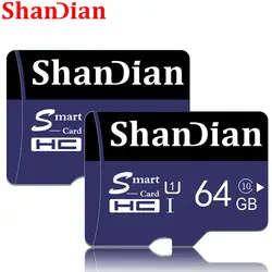 SHANDIAN карта памяти micro sd карта 64 ГБ 32 ГБ 16 ГБ 8 ГБ 4 ГБ мини флэш-карта памяти micro SD для системы Android с бесплатным sd-адаптером