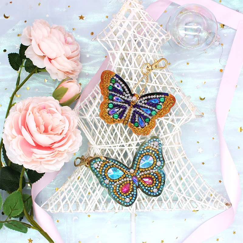 Meian DIY полная дрель алмазная живопись брелок в форме бабочки вышивка со специальной формы Стразы Подвеска для сумки Новинка