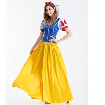

Hitmebox Adult Snow White Costumes Alice Sexy Cosplay Clothes Women Princess Fancy Party Long Dress for Halloween