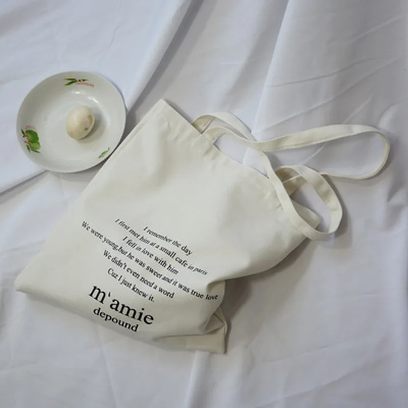 

Large Capacity Canvas Tote Bag Fabric Cotton Cloth Reusable Shopping Bag Women Beach Handbags Printed Shopping Bags