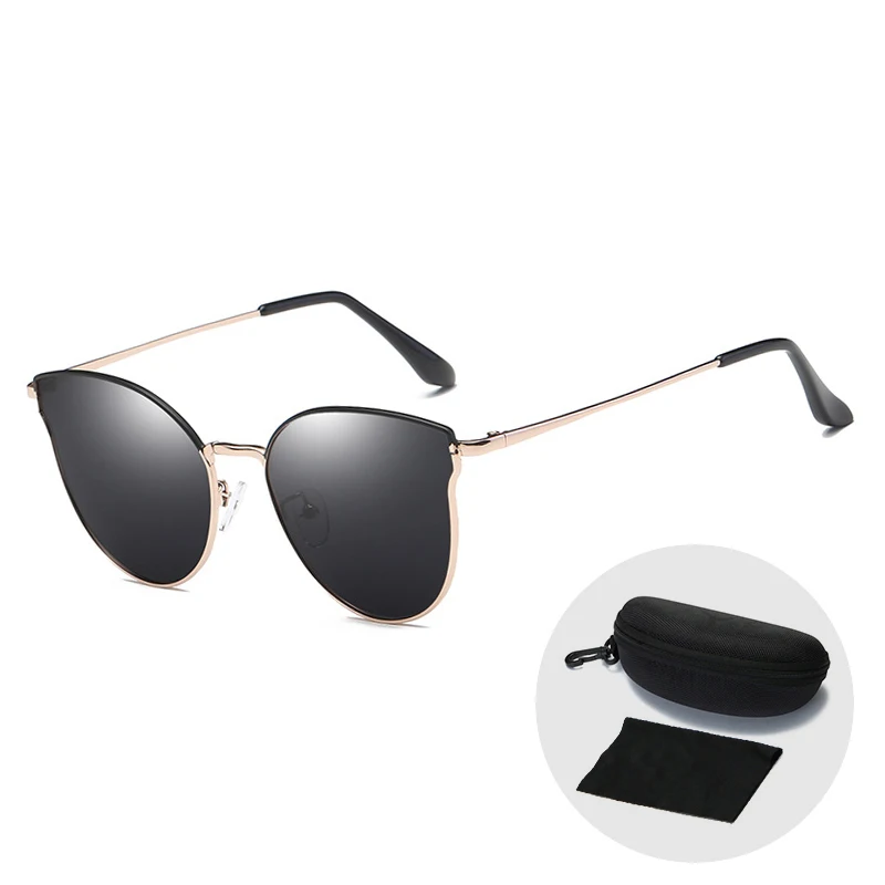 

New Fashion Round Cat Eye Sunglasses 2019 Pink Polarized Sunglasses Shades for Women Driving Glasses Trending Products with Case