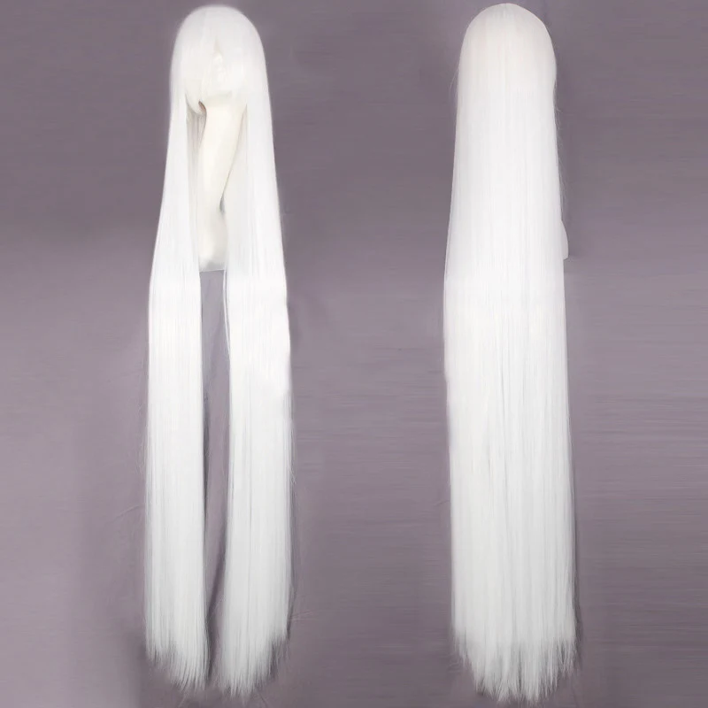 

150CM Long Straight White Hair Wig Women Universal Cartoon Cosplay Wig Anime Costume Party Basic Wigs + Wig Cap