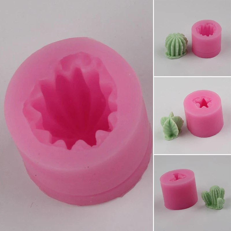 

3D Cactus Scented Candle Molds Silicone Soap Mold handmade DIY Craft Wax Plaster Mould Non-stick