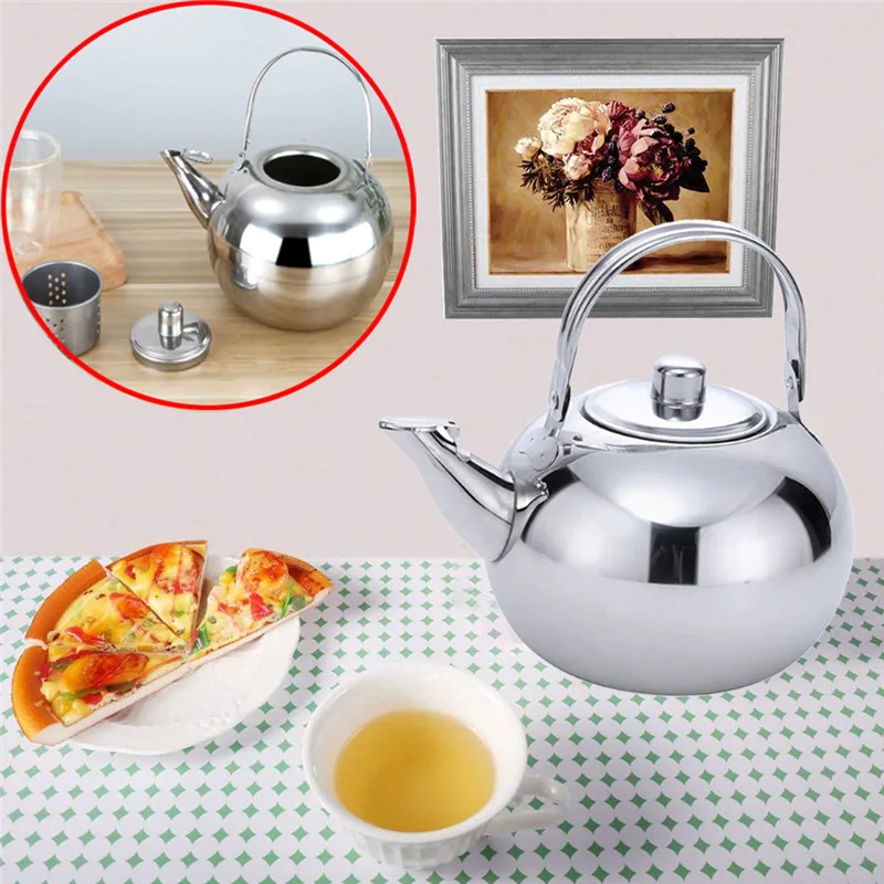 

Stainless steel tea pot with tea strainer teapot Large Capacity Kung Fu Tea Set teaware sets For Home Teapot with Tea Filter ^