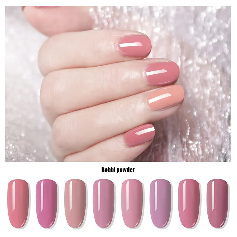 

HNUIX 5ML paint Gel varnish Pink colors Gel nail polish set for DIY manicure Top Base coat Hybird nail design Art primer