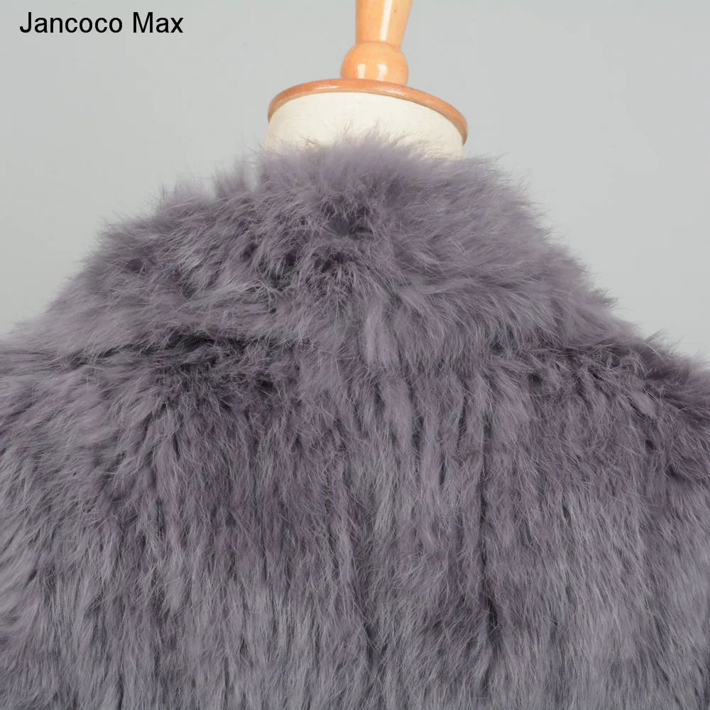 Jancoco Max 2019 натуральное кроличье меховое вязаное пальто наивысшего качества