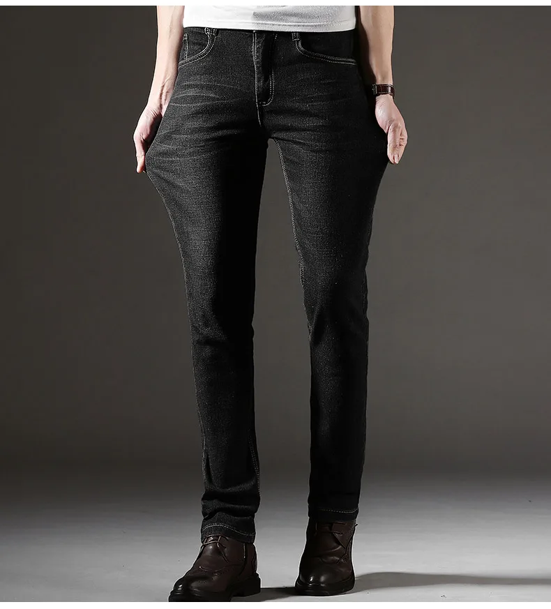 KEGZEIR новые осенние черные джинсы мужские модные повседневные мужские джинсовые штаны Классический прямой крой джинсы мужские брендовые Calca мужские джинсы