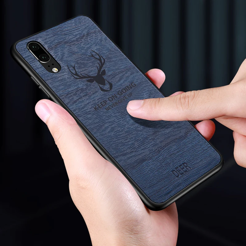 

Ultra-thin Christmas Deer Soft Tpu Silicon Leather Phone Case For Huawei p20 Pro p10 Plus p10plus Black Blue Back Cover Case