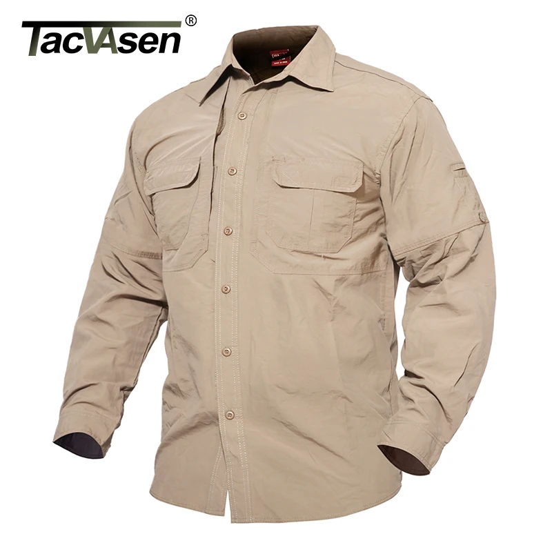 

TACVASEN Men's Summer Tactical Shirts Quick Dry Army Shirt Military Clothing Long Sleeve Shirt Men Combat Shirts TD-JNE-003-01