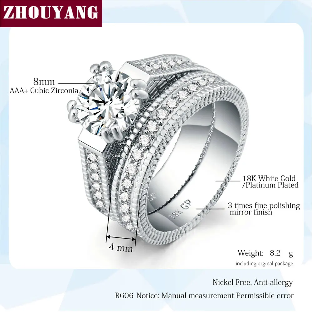 Zhou Yang Cubic 2 De Conjunto De Anillo De Bodas De La Sra Zhou Yang Cubic 2 De Conjunto De Anillo De Bodas De La Sra