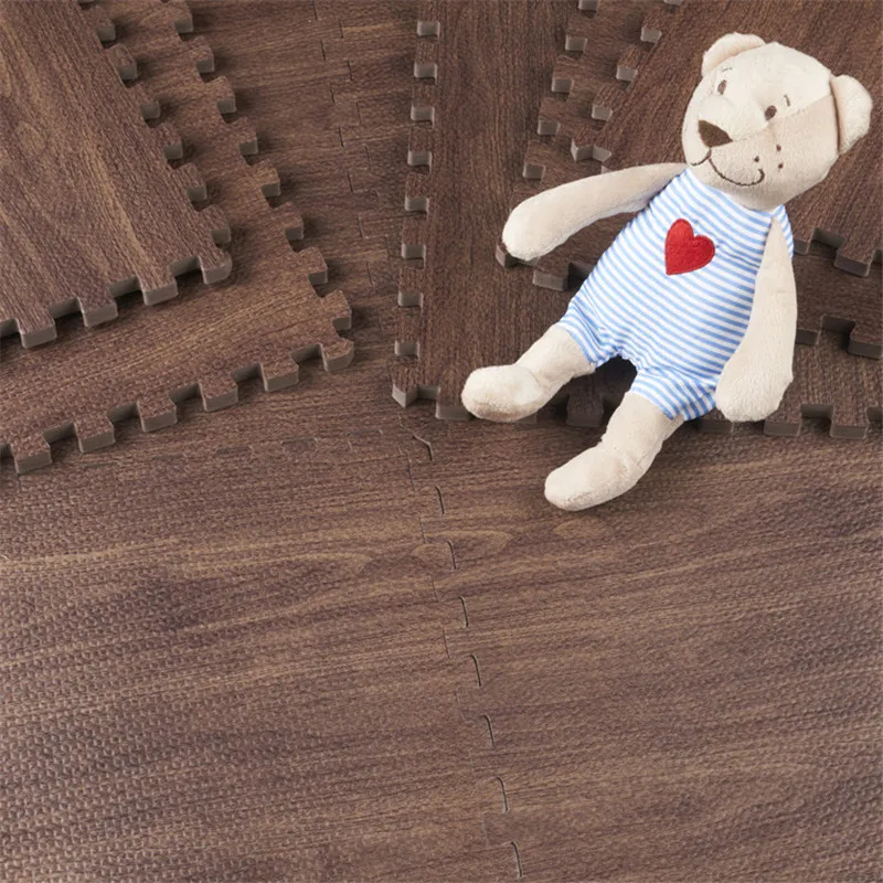 Игровой коврик пазл Meitoku baby EVA из пеноматериала/9 деревянных ковриков с