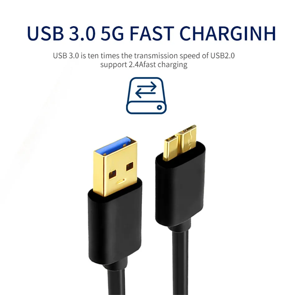 QGEEM 1,5 M USB 3,0 type A к Micro B кабель для внешнего жесткого диска HDD samsung S5 Note3 USB HDD кабель для передачи данных