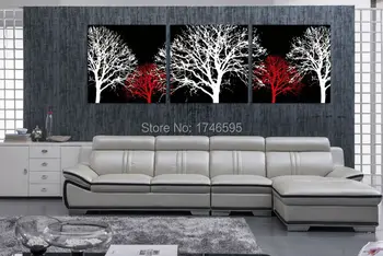 

Big size 3pcs home decorative abstract white red tree Wall Art picture living room bedroom wall decor canvas art printPainting