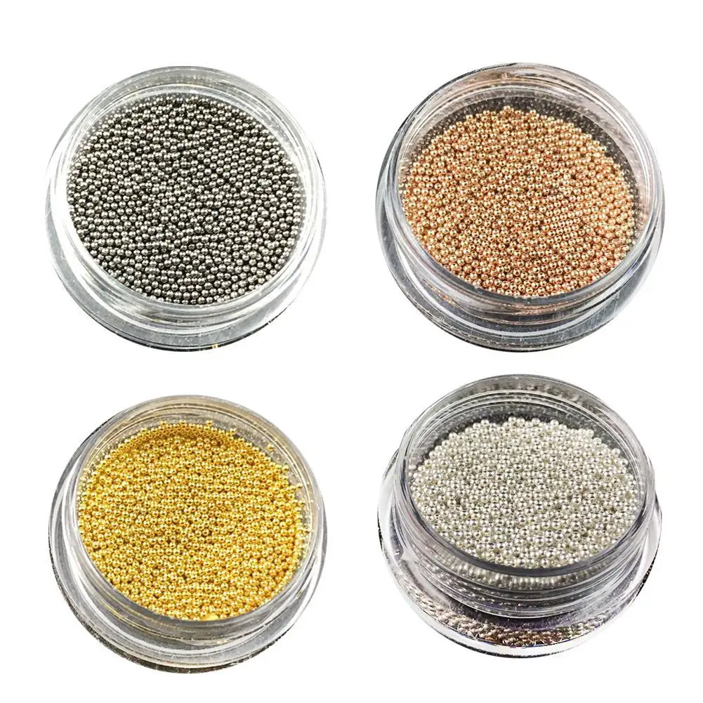 

0.8mm 3D metal micro bead stainless steel beads for nail decoration Nail jewelry Nail art DIY decorative small steel ball