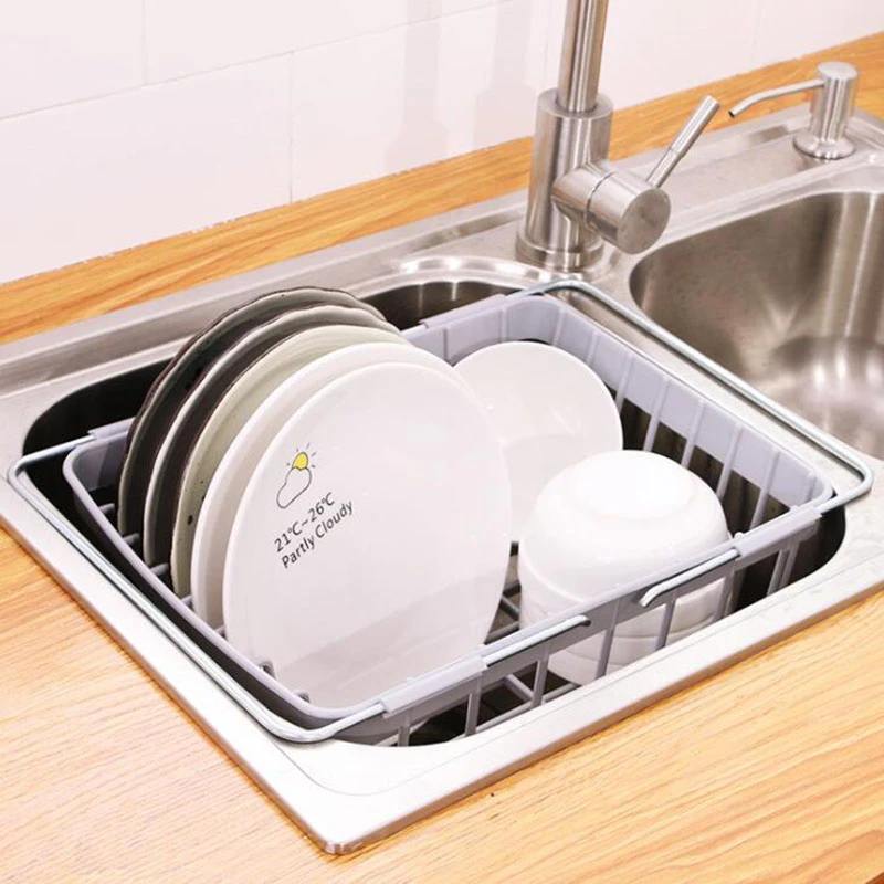 Dish Drying Rack Expandable Plastic Dish Drainer Over Sink Counter Fruit Vegetable Colander Basket Organzier Kitchen Items Mode Racks Holders Aliexpress aliexpress