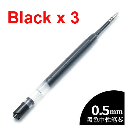 Оригинальные ручки для вывесок Xiaomi Mijia, металлическая шариковая ручка, 0,5 мм, швейцарская заправка, Япония, черные чернила, школьные канцелярские ручки для подписи - Цвет: OEM black ink 3piece
