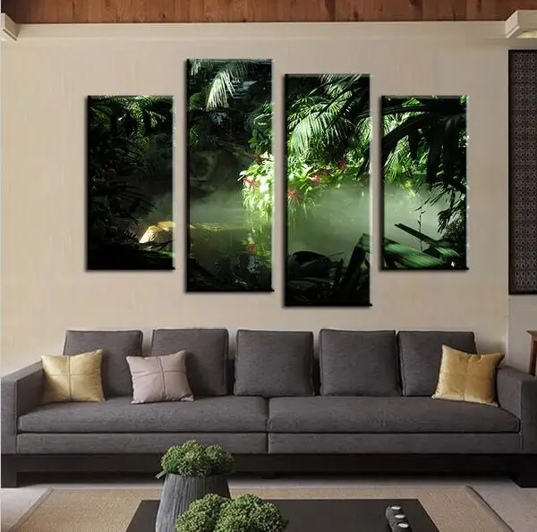 4 P растения и цветы Семья Украшает в Картину Маслом На Холсте Wall Art Picture Gift | Дом сад