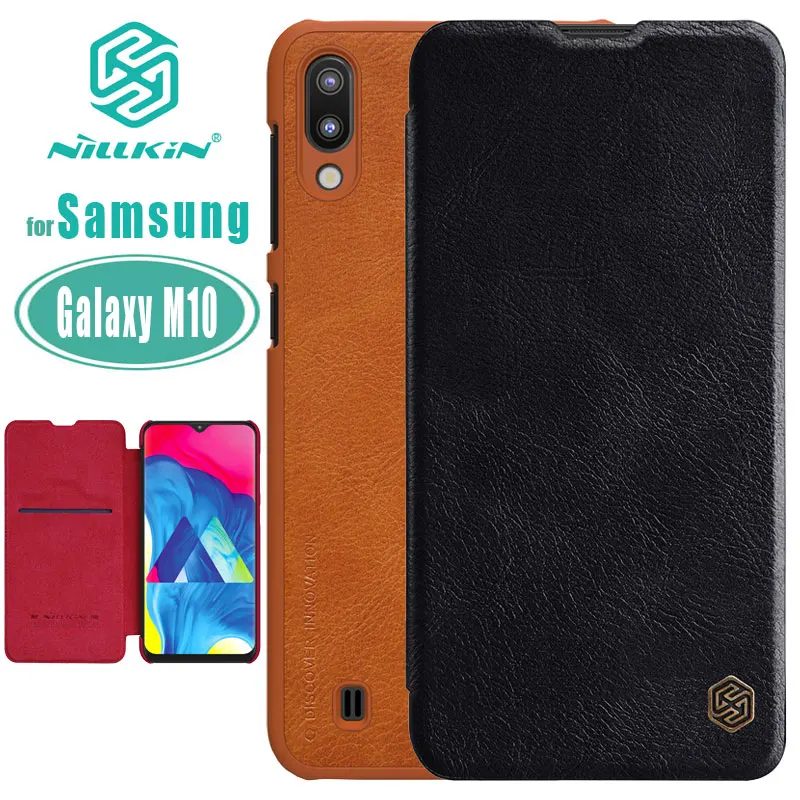 

M10 case for Samsung Galaxy M10 Case NILLKIN Qin Business Flip Leather Case for Samsung M10 Card Slot Back Cover Phone Case