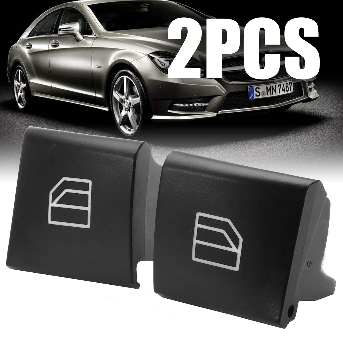 

1 Pair Car Driver Window Switch Repair Button Cap For Mercedes ML GL R Class W164 X164 W251 Black