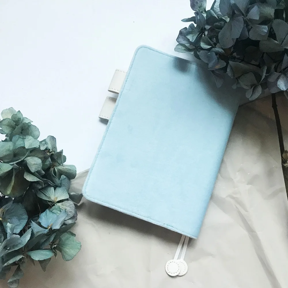 

The Bright Light Blue Fitted Journal Cover A5 A6 Hobonichi Style Diary Cloth Cover Suit For Standard Fitted A5/A6 Paper Book