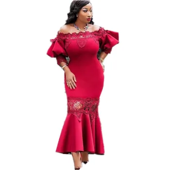 

African Dresses For Women 2019 Bazin Dashiki African Clothes Maxi Dress Africa Outfit Gown Elegant Lady Mermaid Robe For Lady