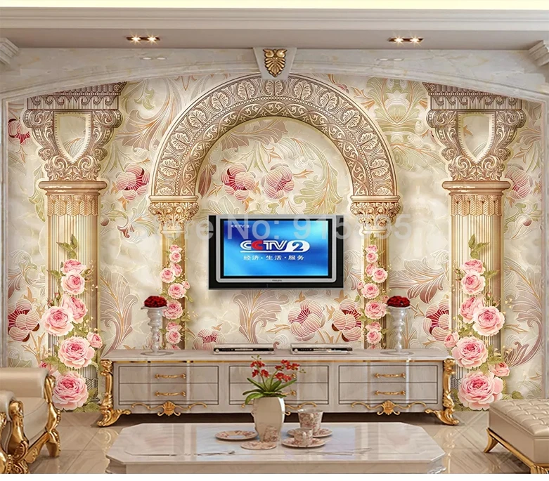 Personalizado 3D Estilo Europeu Mural Papel De