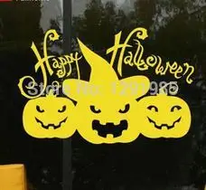 

Free Shipping Happy Hallowmas Pumpkin Window Wall decals stickers Indoor ornament decoration.Xmas crafts.2017 fashion