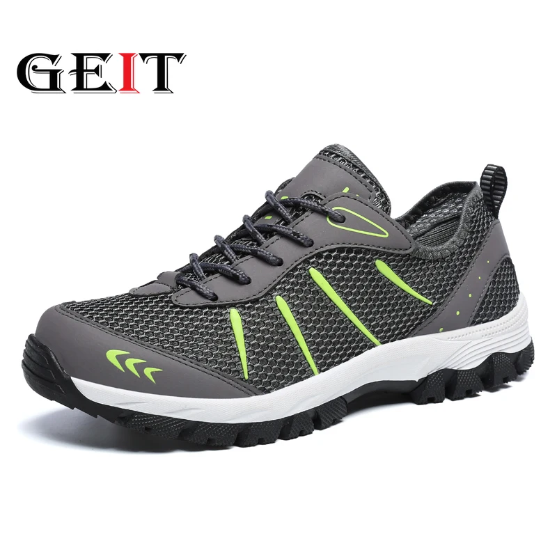 

New Mesh Men Hiking Shoes Lac-up Men Shoes Lightweight Comfortable Breathable Men Flats Outdoor Sneakers Tenis Feminino Zapatos