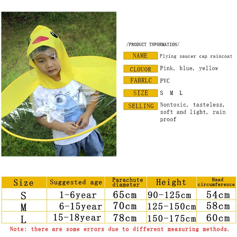 Креативный детский дождевик с милым мультяшным изображением утки, НЛО, детский дождевик для мальчиков и зонтик для девочек, шапка, ветрозащитное пончо, дождевик, горячая распродажа