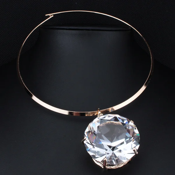 

2019 New Fashion Crystal Korea Jewelry Big Crystal Collar Necklace Bib Statement Brand Jewelry For Women JJ111