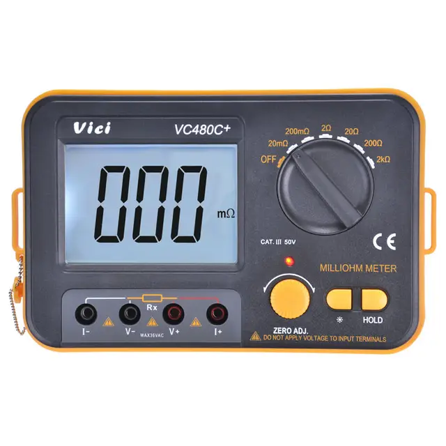 VICI VC480C+ 3 1/2 Digital Milli ohm 2k ohm Meter multimeter with 4