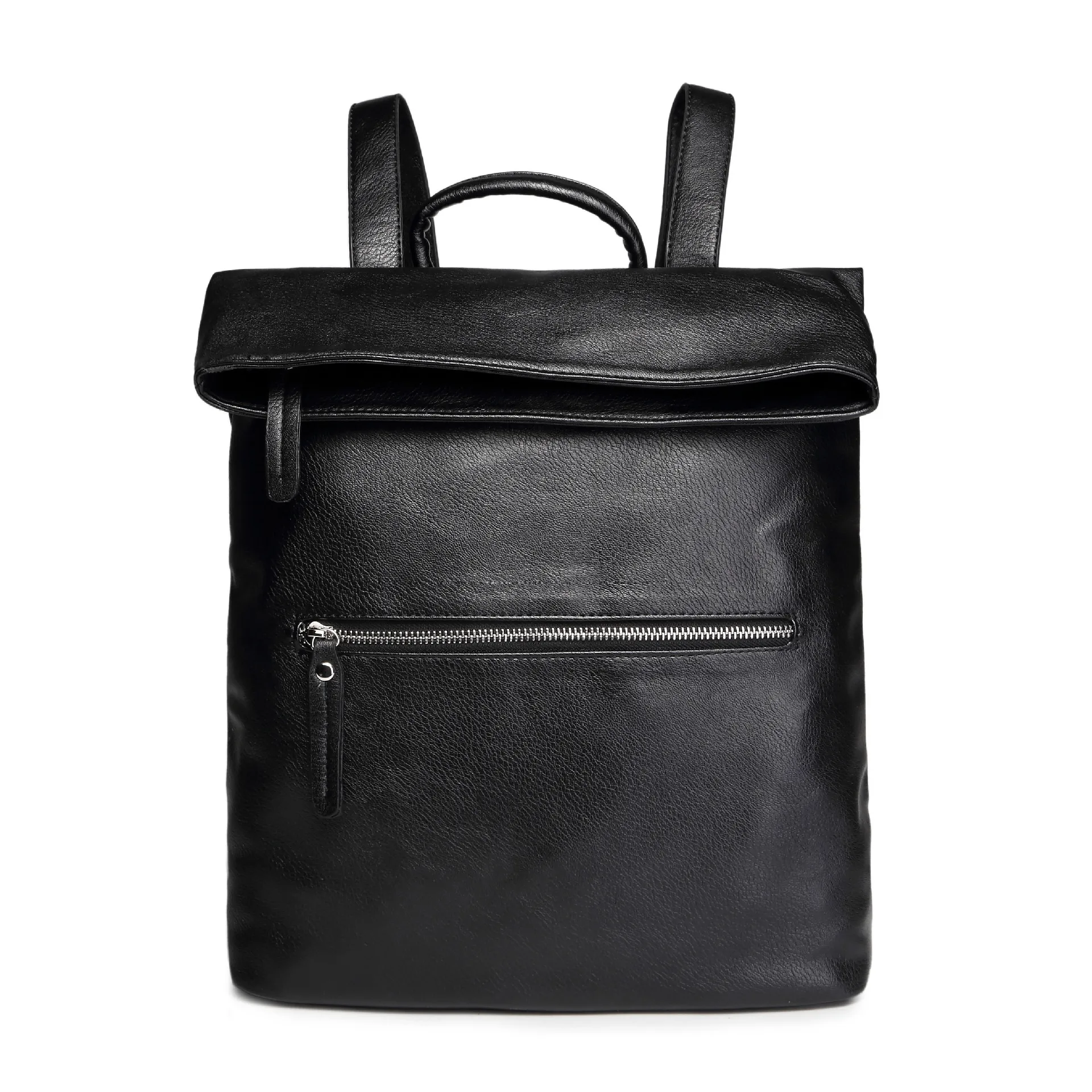 Simple Style Designer Small Backpack Women Black Travel PU Leather