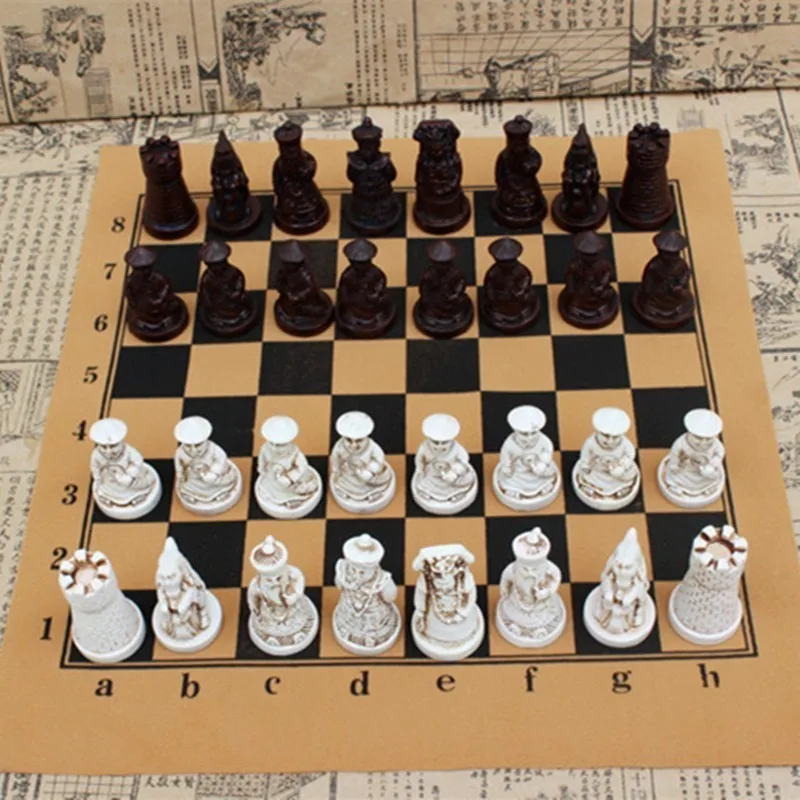 Chess Antique  Medium Chess Piece Chess Board Resin   Lifelike Pieces Characters Cartoon Entertainment Gifts Yernea 50 pieces set a5a4b5 thickened 100g antique kraft paper material simple letterhead love letter line paper letter paper