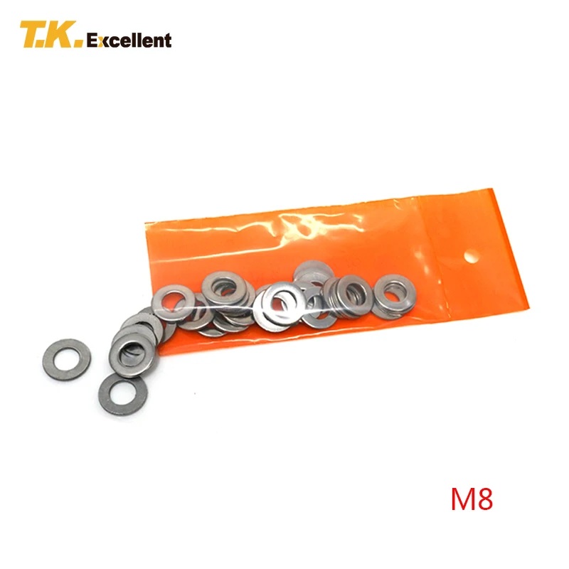 T.K.Excellent 30 Pieces M8 Flat Washer Gasket Stainless Steel Hardware Fasteners Tools Washers Pickling Cleaning Passivation |