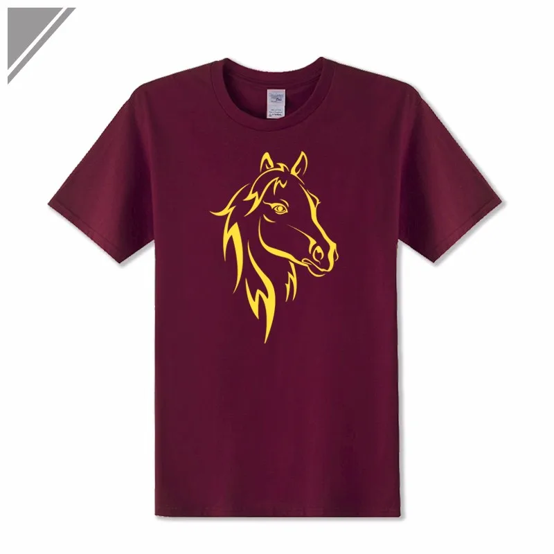 KOLVONANIG 2018 Fashion T Shirt Men Short Sleeve O-neck Cotton Hip Hop Mens Tee Shirts Animal Horse Printed T-Shirts Tshirts Top 6
