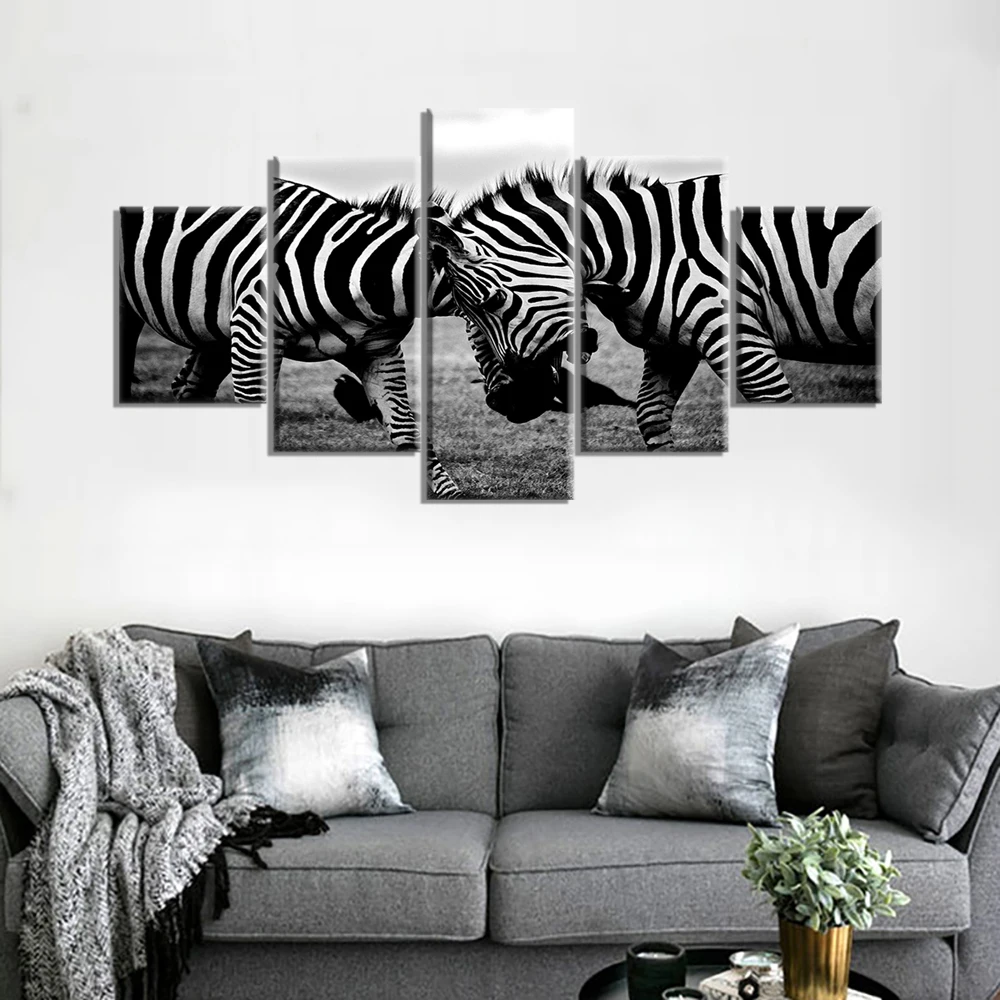 Black-and-White-Gray-Zebras-African-Wildlife-Wall-Art-Modern-Canvas-Prints-Art-Home-Decor-for (1)