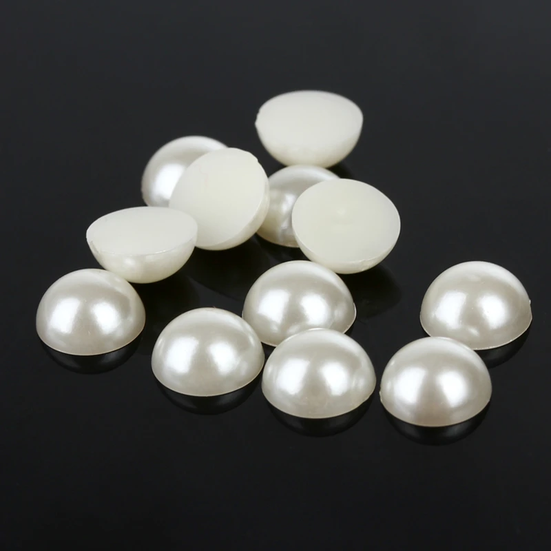 4-12MM Flatback Half Round Pearl Craft ABS Imitation Pearl Resin Scrapbook  Beads For DIY Decoration